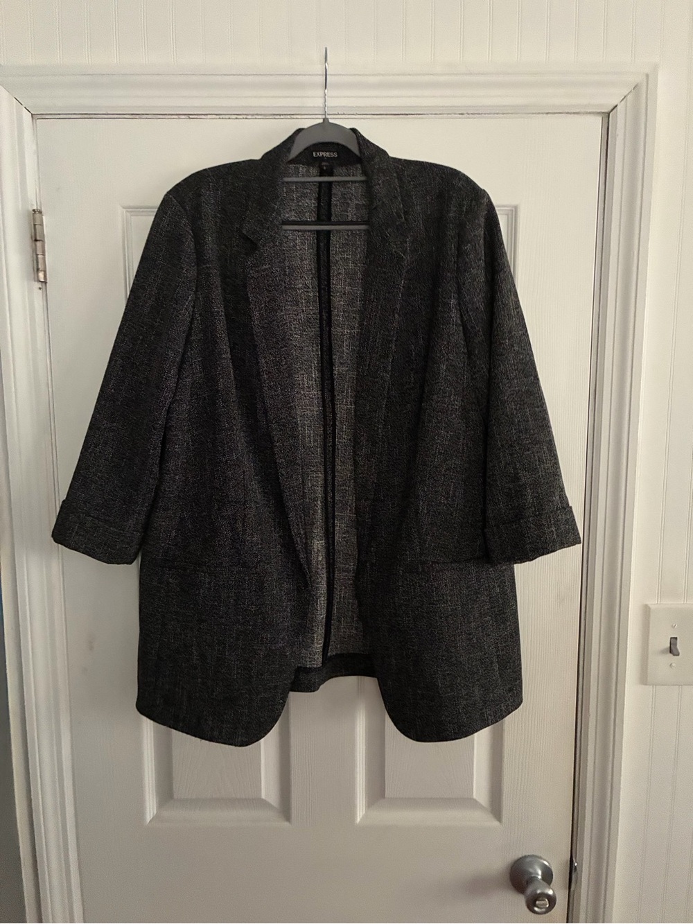 Express Women's black heather Open-Front Coatigan